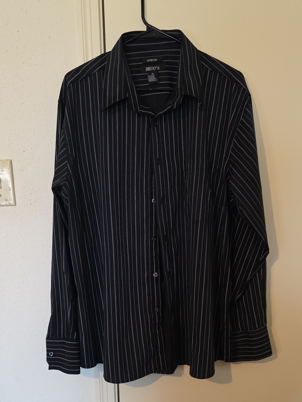 Bruno Men's Striped Button Down Shirt Black & White XL Like New